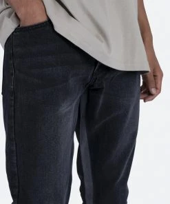 Mnml B167 Paisley Flare Denim - Black