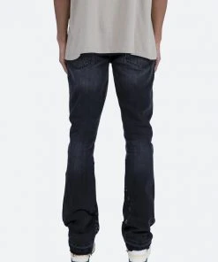 Mnml B167 Paisley Flare Denim - Black