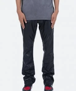 Mnml Denim B169 Leather Flare Pants - Black
