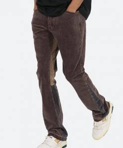 Mnml B356 Corduroy Flare Pants - Brown Denim