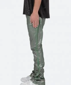 Mnml B427 Metallic Flare Denim - Green | High-Waisted Stretch Denim Jeans for Women 11 Mnml B427 Metallic Flare Denim - Green