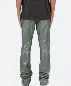 Mnml B427 Metallic Flare Denim - Green | High-Waisted Stretch Denim Jeans for Women 12 Mnml B427 Metallic Flare Denim - Green