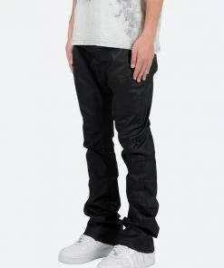 Mnml B447 Waxed Flare Denim - Black