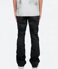 Mnml B447 Waxed Flare Denim - Black