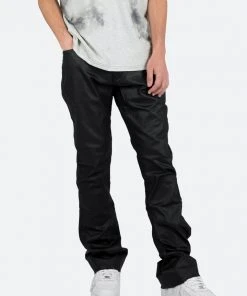 Mnml B447 Waxed Flare Denim - Black