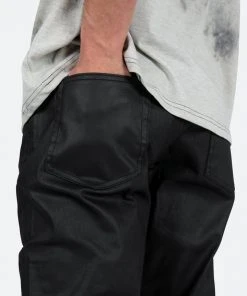 Mnml B447 Waxed Flare Denim - Black