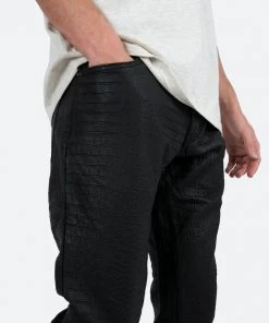 Mnml B478 Croc Flare Pants - Black
