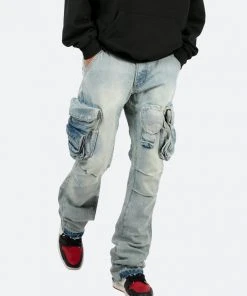 Mnml B480 Cargo Flare Denim - Vintage Blue