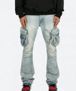 Mnml B480 Cargo Flare Denim - Vintage Blue