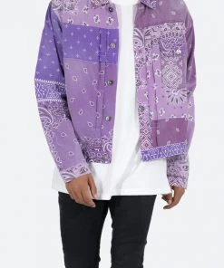 Mnml Bandana Trucker Shirt - Purple Tops