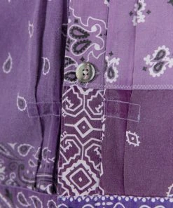 Mnml Bandana Trucker Shirt - Purple Tops