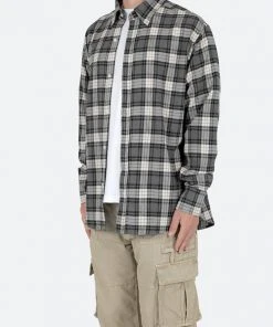 Mnml Basic Flannel Shirt - Brown/Grey
