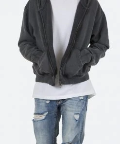 Mnml Outerwear Basic Zip Up Hoodie - Vintage Black