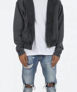 Mnml Outerwear Basic Zip Up Hoodie - Vintage Black