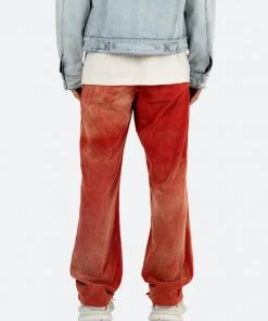 Mnml Bottoms Bleached Corduroy Pants - Brick