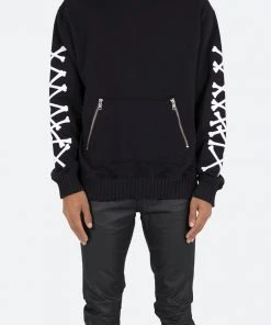 Mnml Outerwear Bones Zipper Hoodie - Black/White