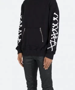 Mnml Outerwear Bones Zipper Hoodie - Black/White