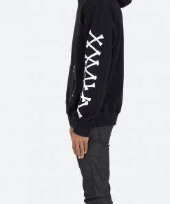 Mnml Outerwear Bones Zipper Hoodie - Black/White