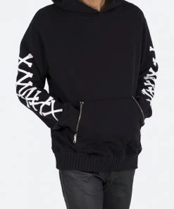 Mnml Outerwear Bones Zipper Hoodie - Black/White