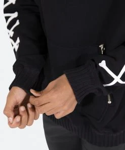 Mnml Outerwear Bones Zipper Hoodie - Black/White