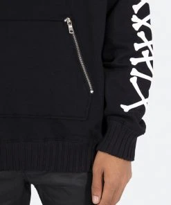 Mnml Outerwear Bones Zipper Hoodie - Black/White