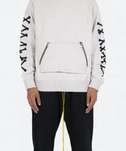 Mnml Outerwear Bones Zipper Hoodie - Grey