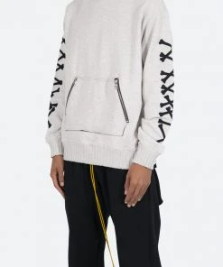 Mnml Outerwear Bones Zipper Hoodie - Grey