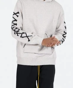 Mnml Outerwear Bones Zipper Hoodie - Grey