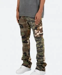 Mnml Bootcut Cargo Pants - Mixed Camo B Flare Denim