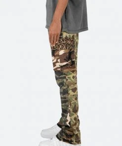 Mnml Bootcut Cargo Pants - Mixed Camo B Flare Denim
