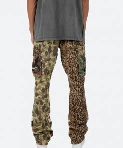 Mnml Bootcut Cargo Pants - Mixed Camo B Flare Denim