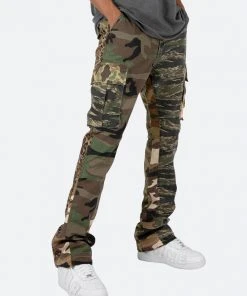 Mnml Bootcut Cargo Pants - Mixed Camo B Flare Denim