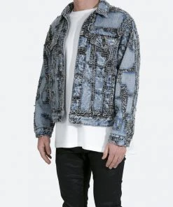 Mnml Boro Paisley Trucker Jacket - Blue/Black Outerwear