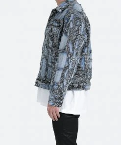 Mnml Boro Paisley Trucker Jacket - Blue/Black Outerwear