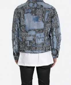 Mnml Boro Paisley Trucker Jacket - Blue/Black Outerwear
