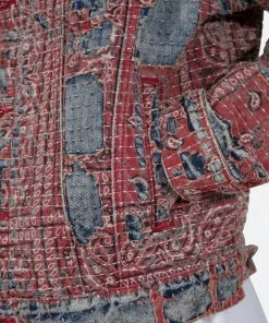 Mnml Boro Paisley Trucker Jacket - Blue/Red Outerwear