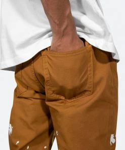 Mnml Broken Paint Baggy Pants - Brown Bottoms