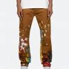 Mnml Broken Paint Baggy Pants - Brown Bottoms
