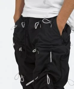 Mnml Bungee Cord Pants - Black/White Bottoms