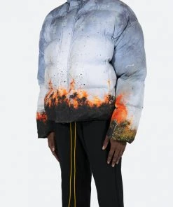 Mnml Burning Puffer Jacket - Multi