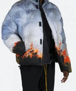 Mnml Burning Puffer Jacket - Multi