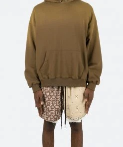 Mnml Outerwear Button Neck Hoodie - Brown