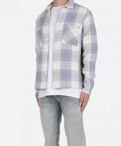 Mnml Tops Classic Flannel Shirt - Blue/White