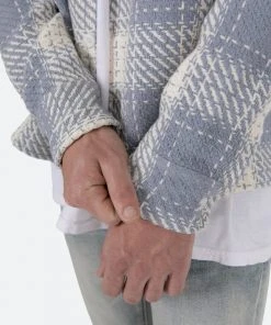 Mnml Tops Classic Flannel Shirt - Blue/White