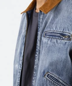 Mnml Collared Work Jacket - Blue