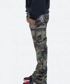 Mnml Contrast Bootcut Cargo Pants - Woodland Camo