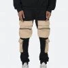Mnml Contrast Cargo Pants - Black/Natural Bottoms