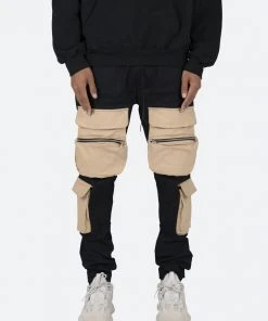 Mnml Contrast Cargo Pants - Black/Natural Bottoms