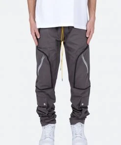 Mnml Bottoms Contrast Taped Cargo Pants - Charcoal Grey