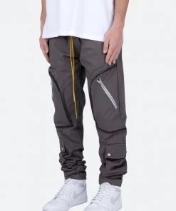 Mnml Bottoms Contrast Taped Cargo Pants - Charcoal Grey